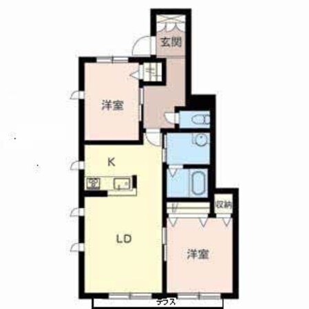 英賀保駅 徒歩5分 2階の物件間取画像